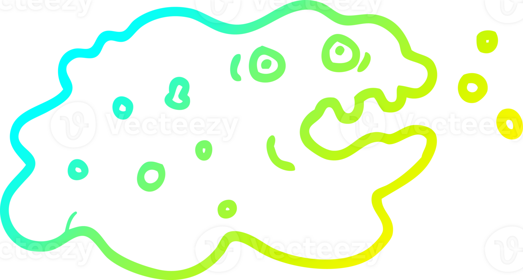cold gradient line drawing of a cartoon germ png