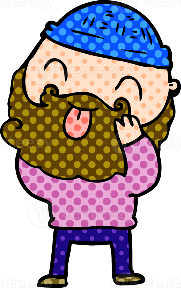 man with beard sticking out tongue png