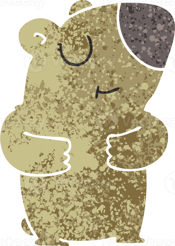 retro illustration style quirky cartoon bear png