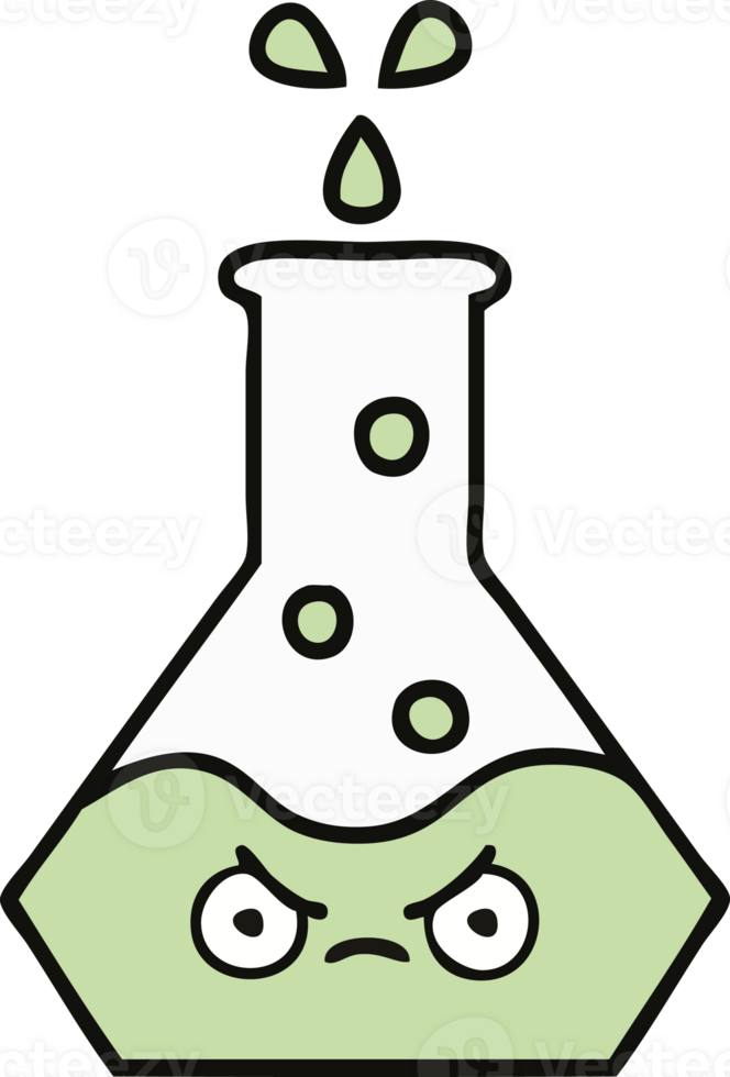 cute cartoon of a science beaker png