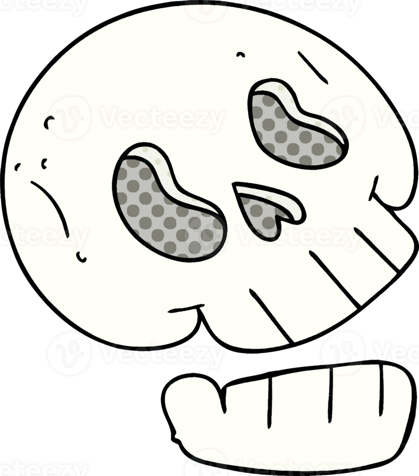 comic book style quirky cartoon skull png