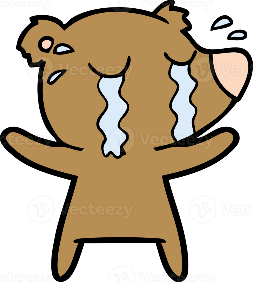 crying bear cartoon chraracter png