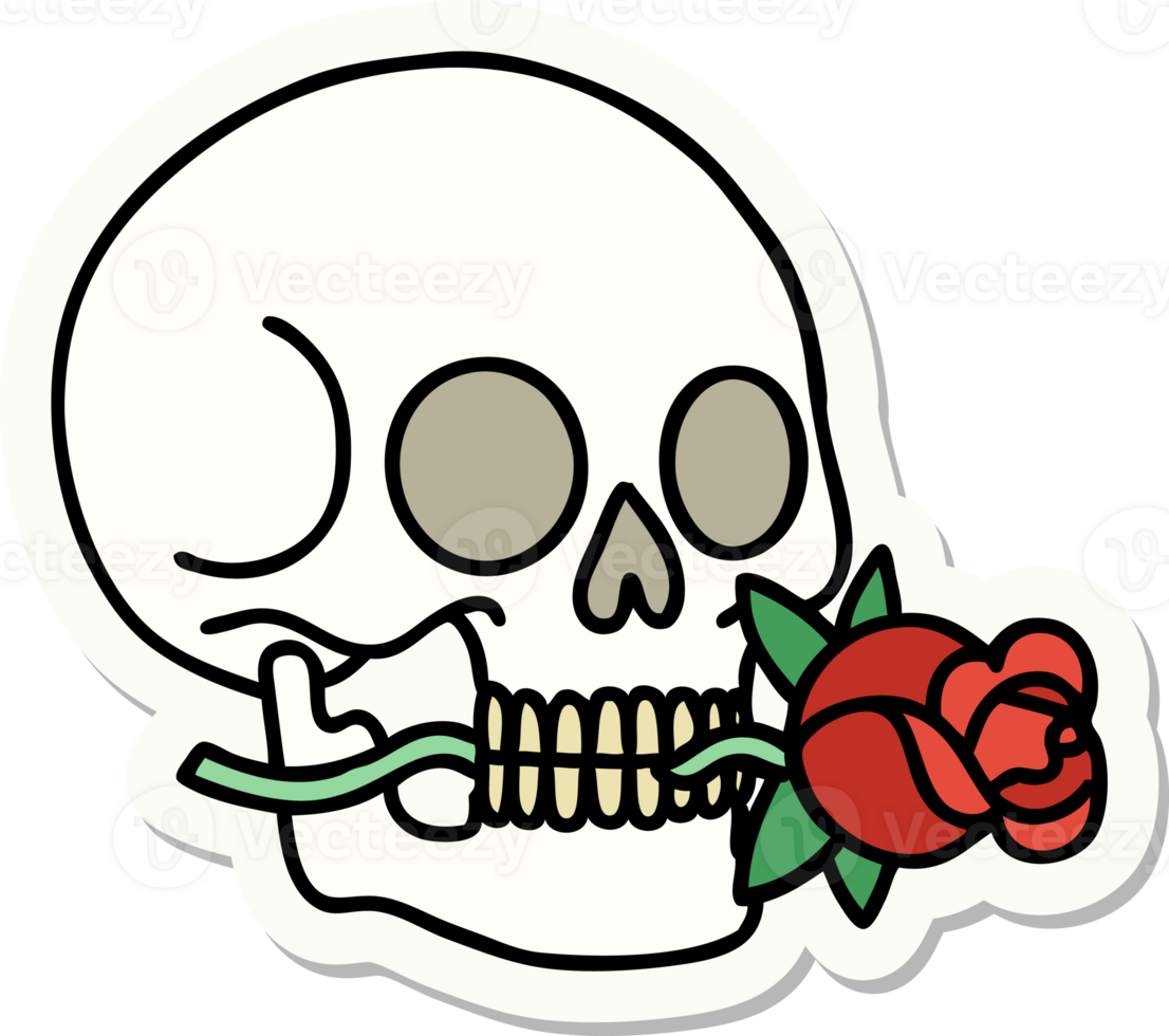 sticker of tattoo in traditional style of a skull png