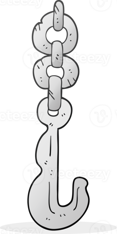 hand drawn cartoon hook and chain png