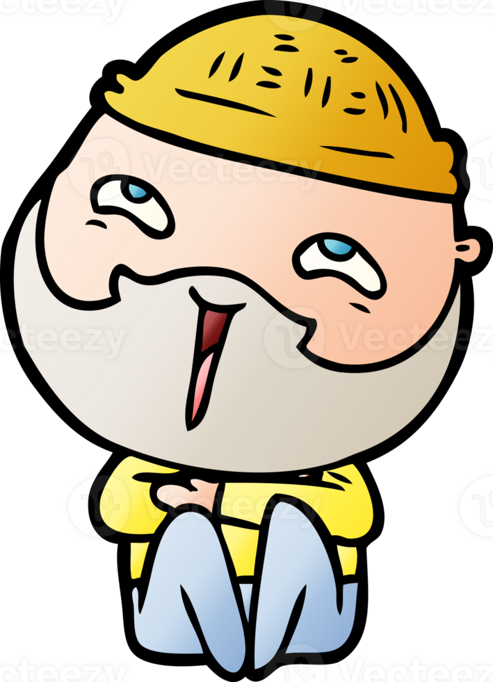 cartoon happy bearded man png