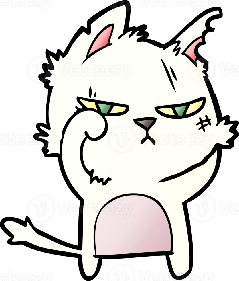 tough cartoon cat png