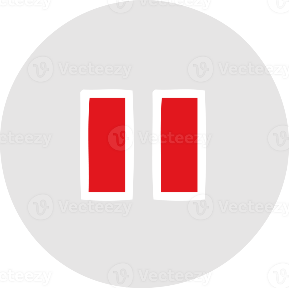 flat color retro cartoon of a pause button png