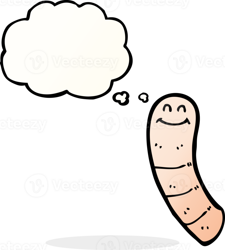 cartoon worm with thought bubble png