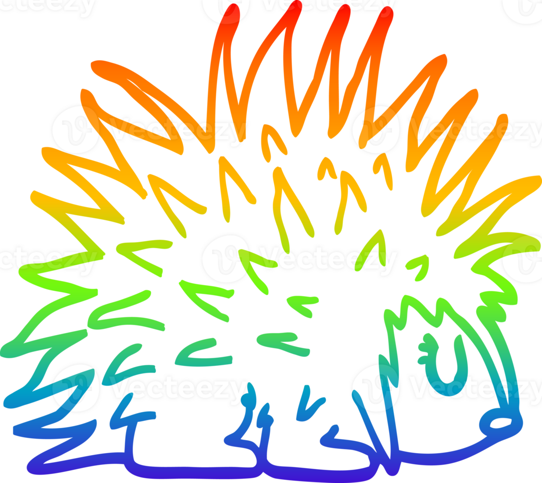 arco Iris gradiente linha desenhando do uma desenho animado espetado ouriço png