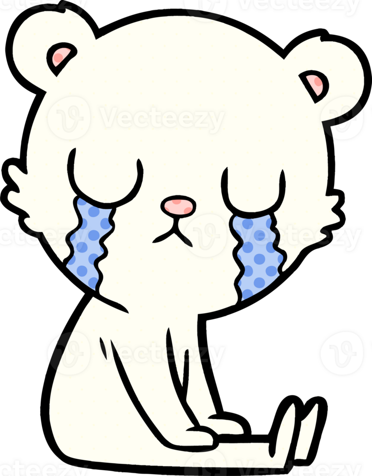 crying polar bear cartoon png