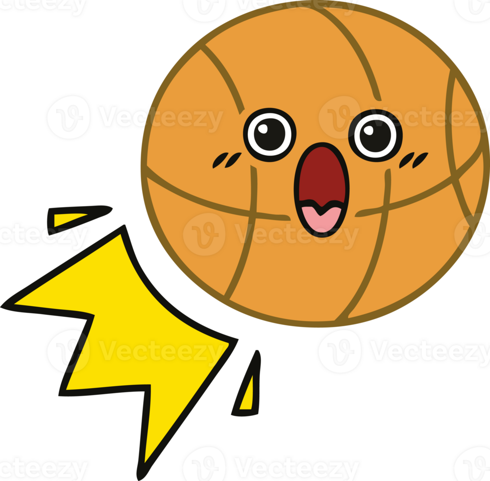 cute cartoon of a basketball png