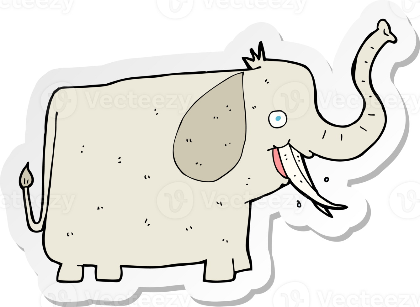 sticker of a cartoon happy elephant png