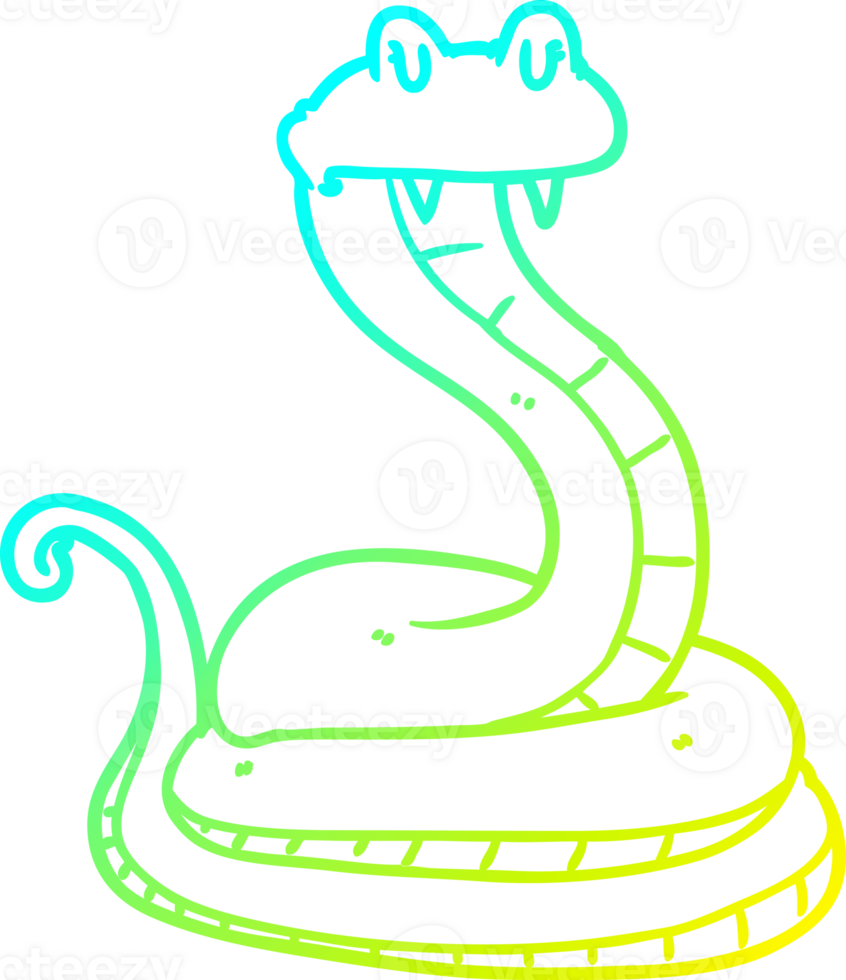 cold gradient line drawing of a cartoon snake png