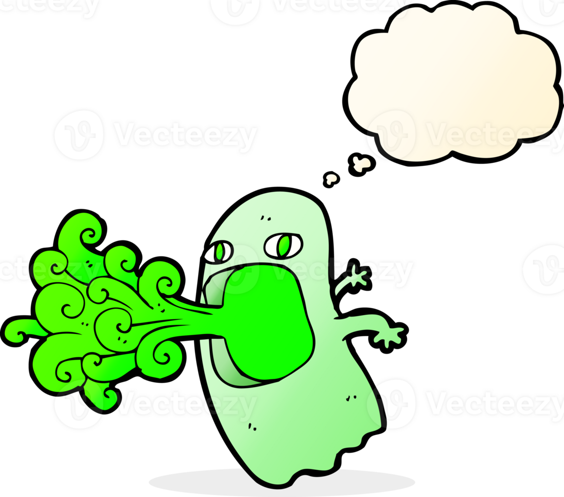 funny cartoon ghost with thought bubble png