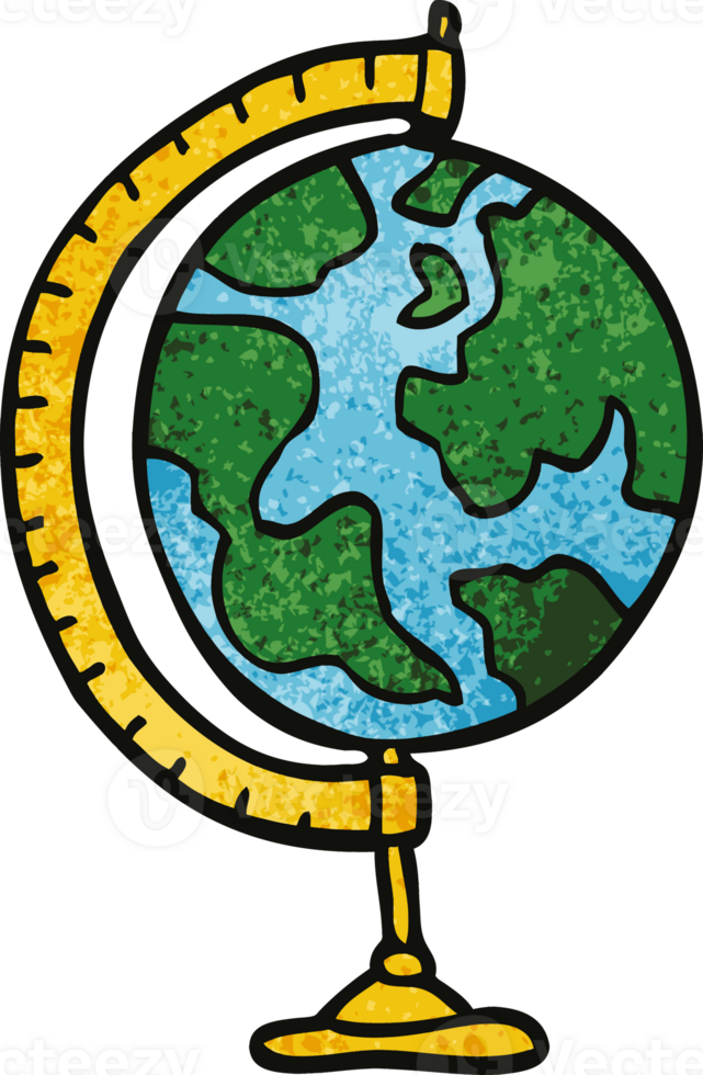 cartoon doodle globe png