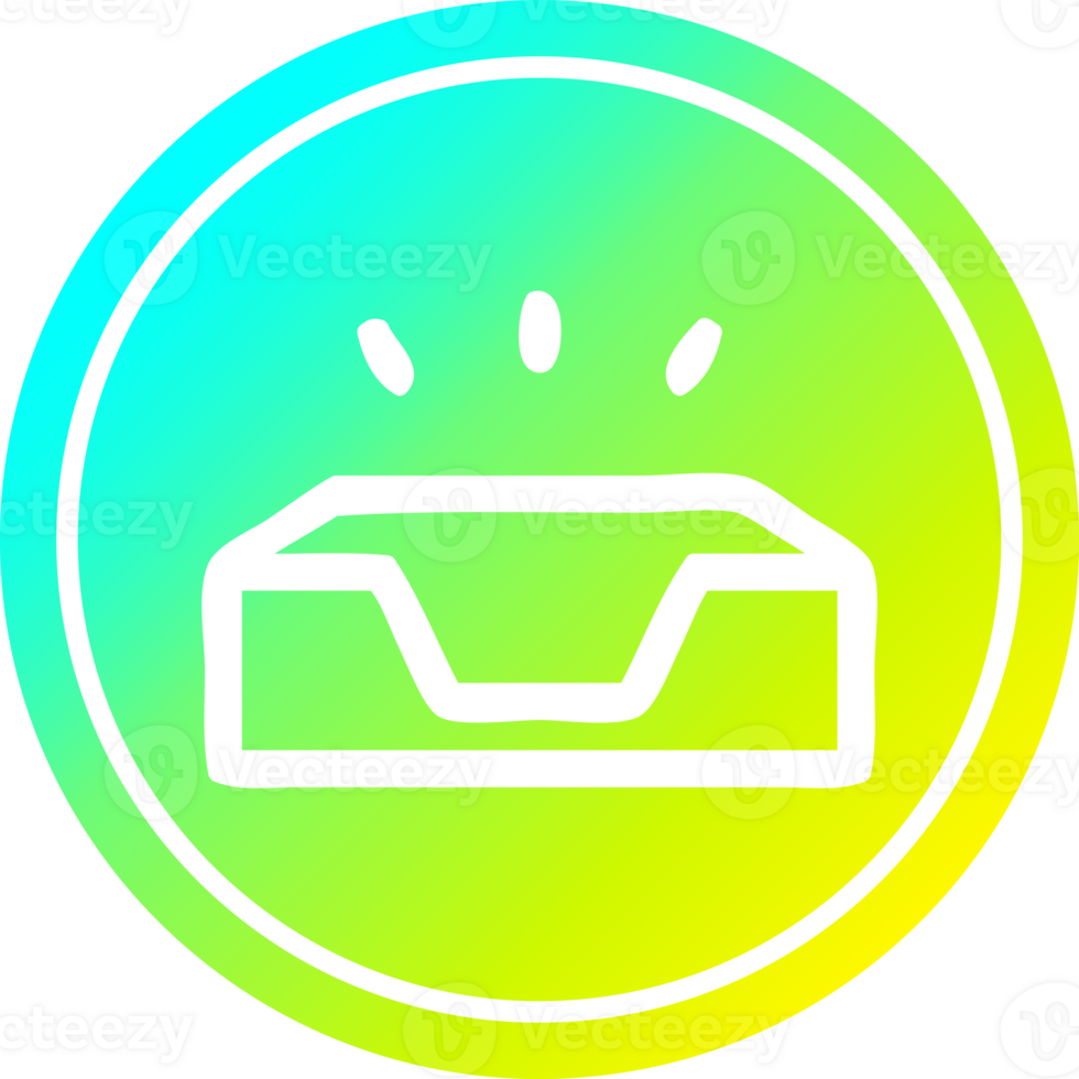 empty in tray circular icon with cool gradient finish png