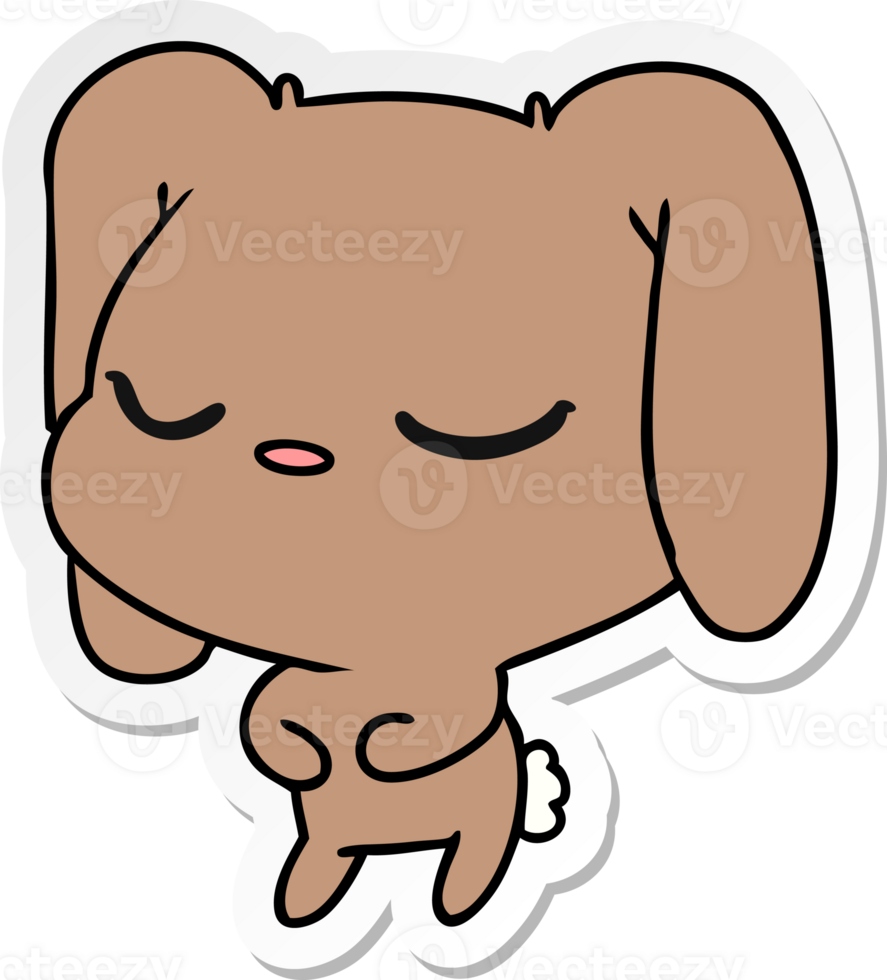 hand drawn sticker cartoon of cute kawaii bunny png