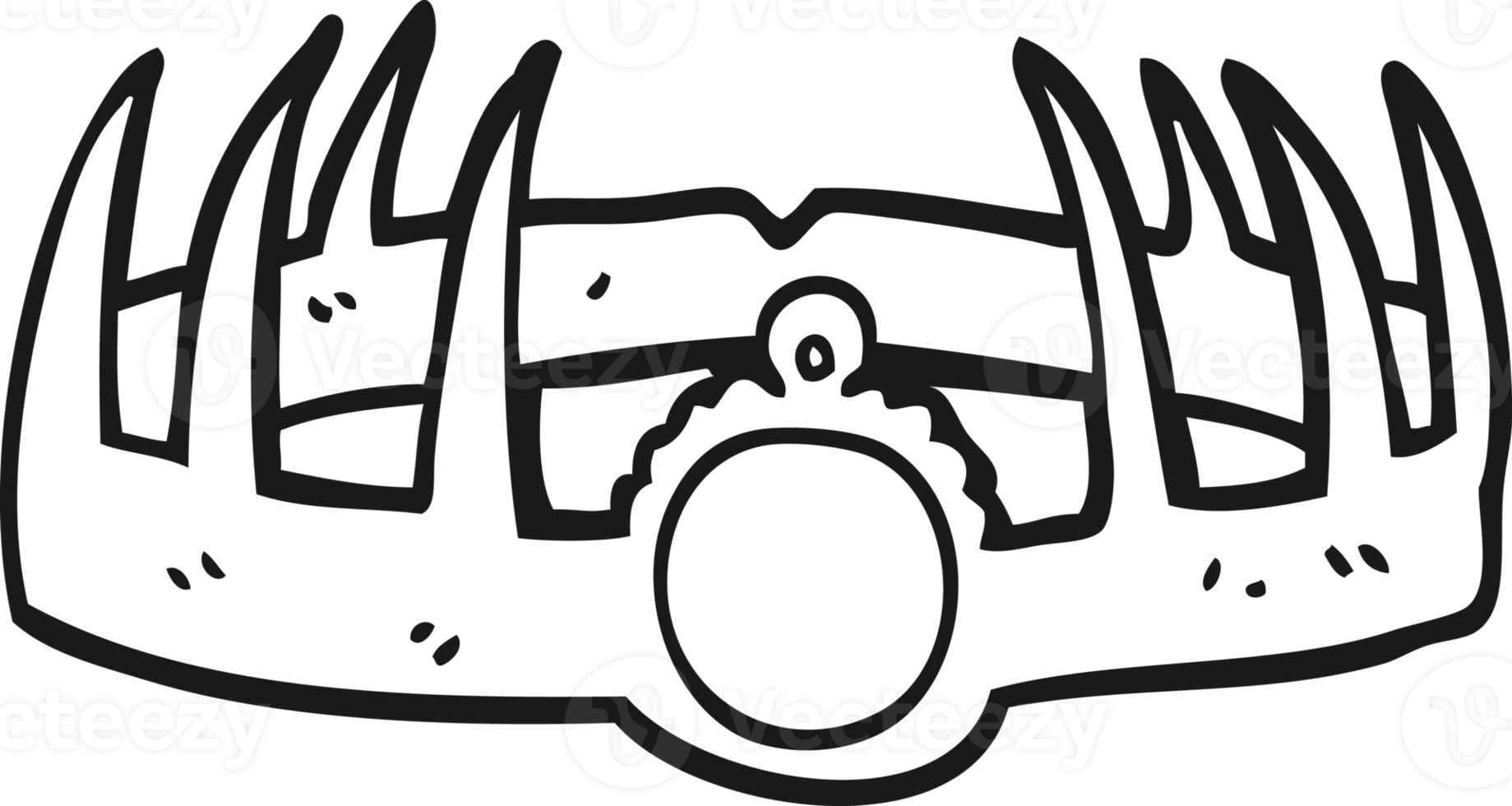 hand drawn black and white cartoon crown png