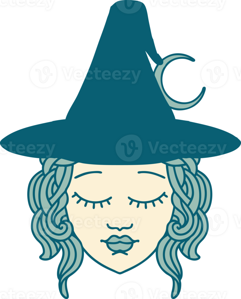 Retro Tattoo Style human mage character png