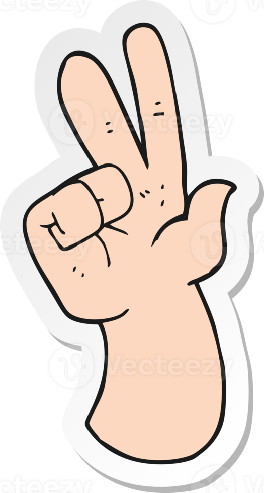 sticker of a cartoon hand counting png