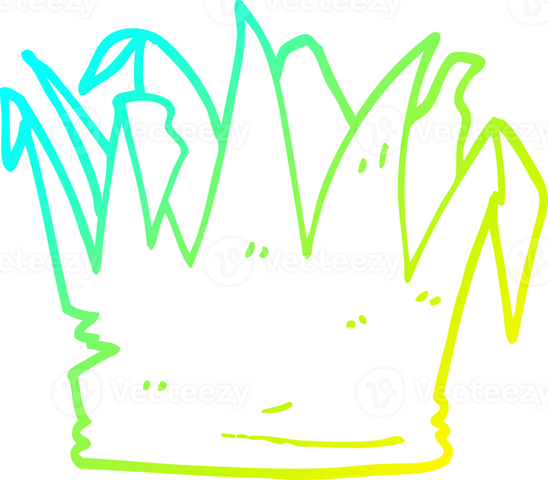 cold gradient line drawing of a cartoon xmas party hat png