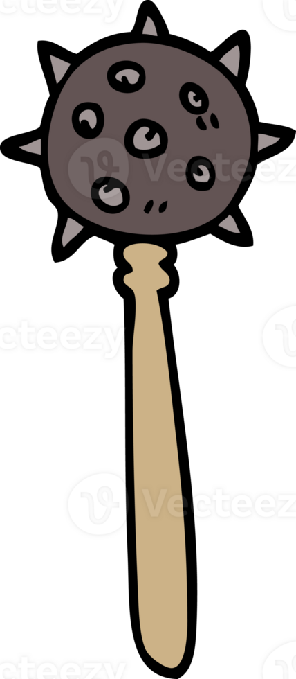 cartoon doodle medieval mace png