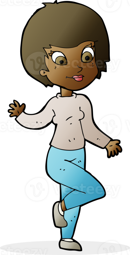 cartoon woman waving png