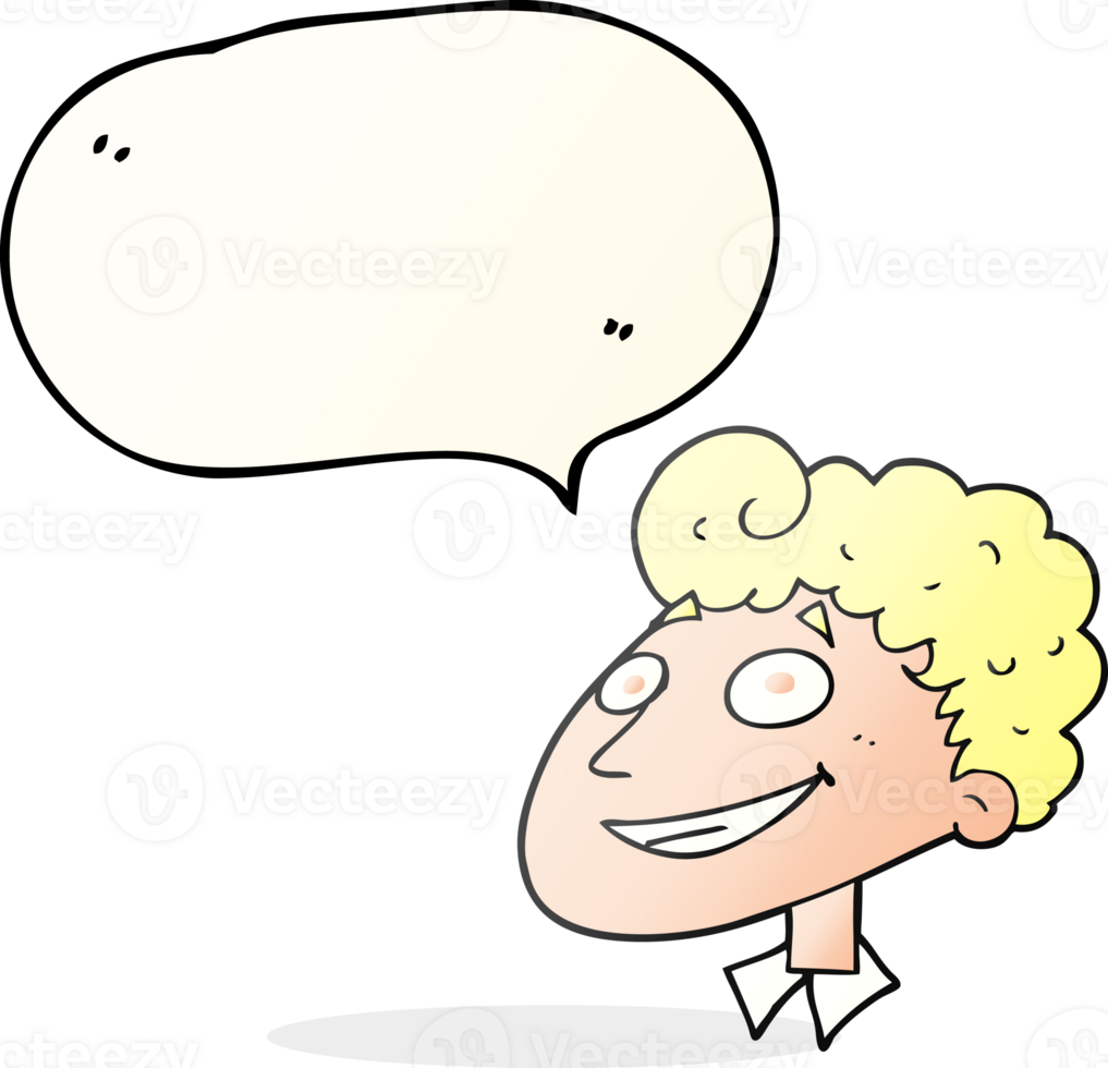 hand drawn speech bubble cartoon happy man png