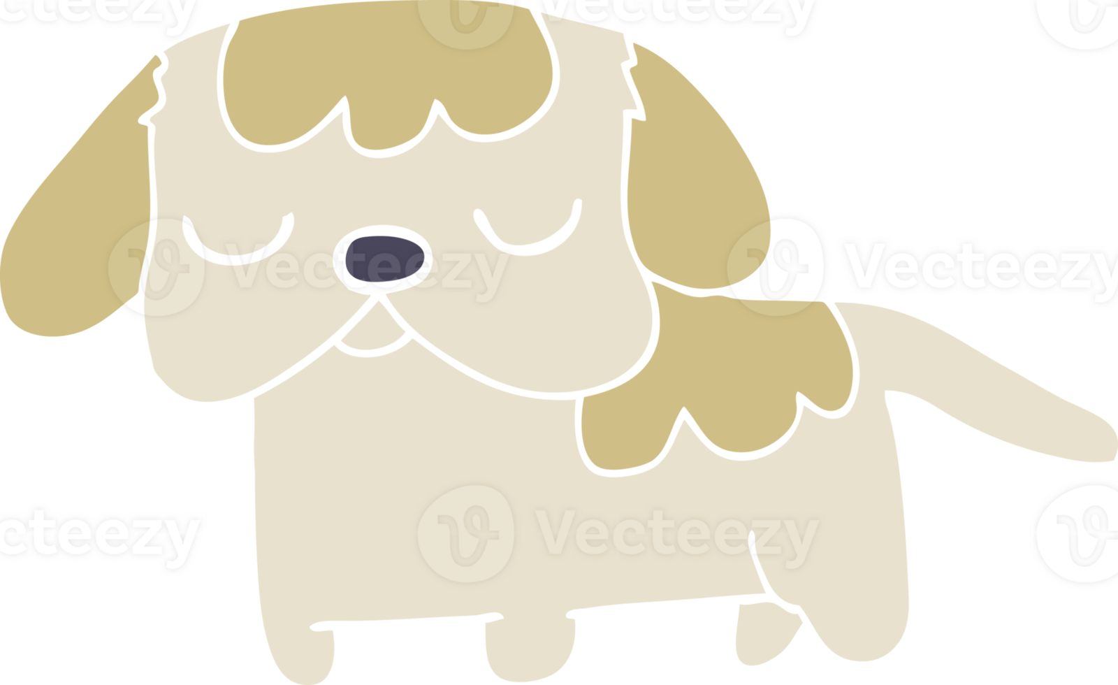 cute flat color style cartoon puppy png