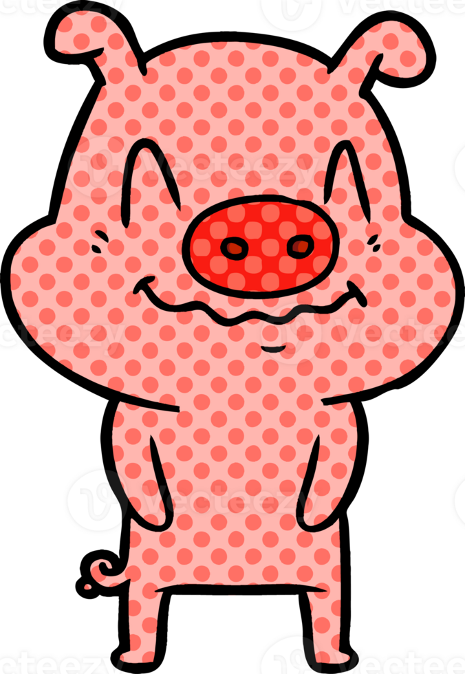 nervous cartoon pig png