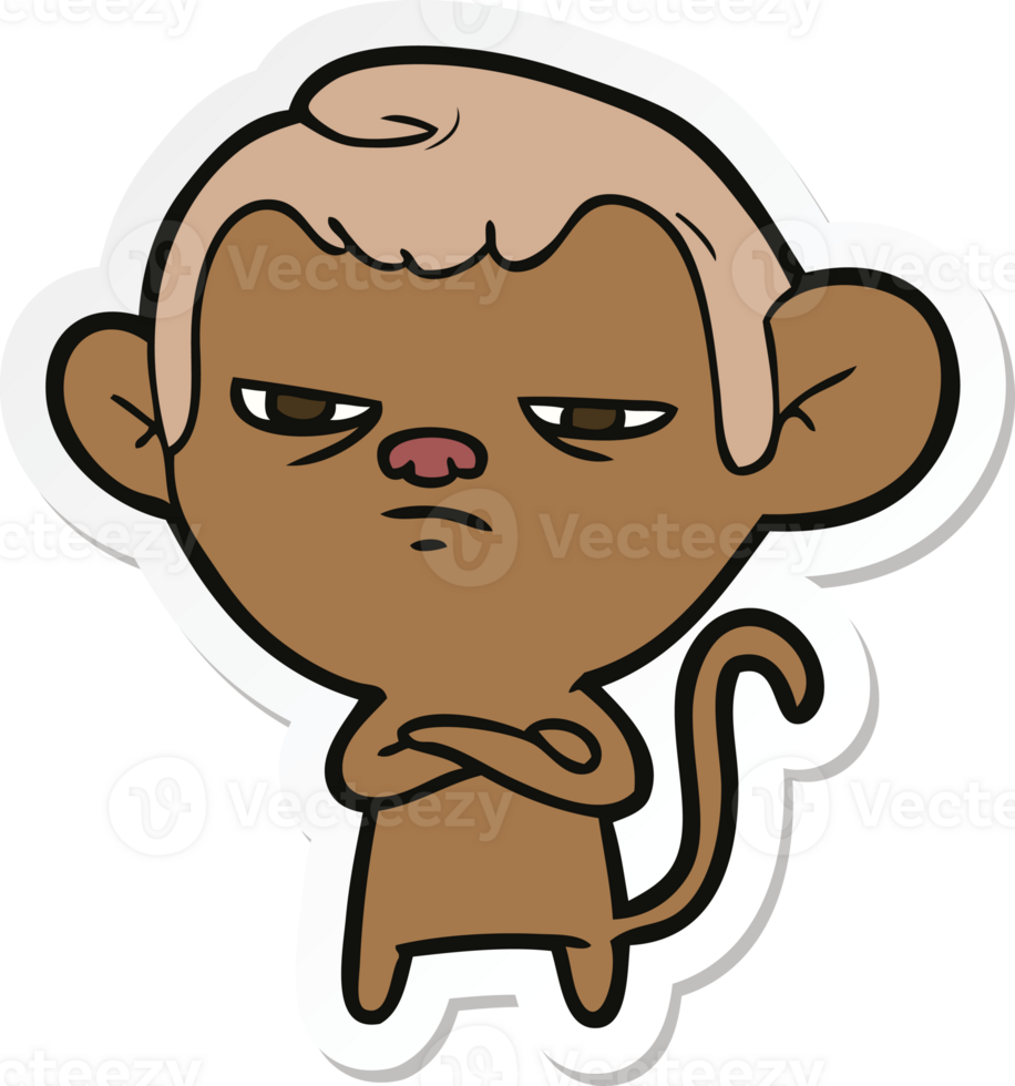 sticker of a cartoon monkey png