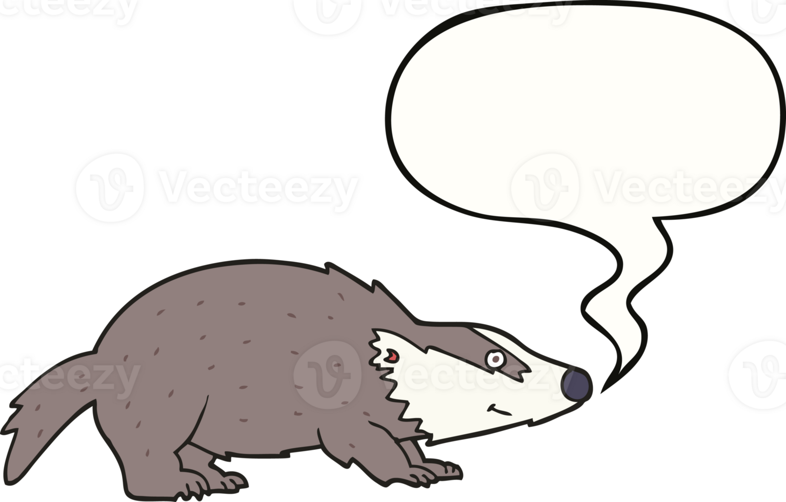 cartoon badger with speech bubble png