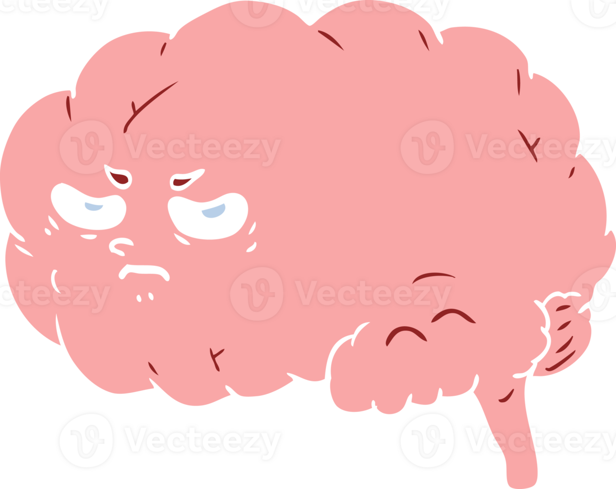 flat color style cartoon angry brain png