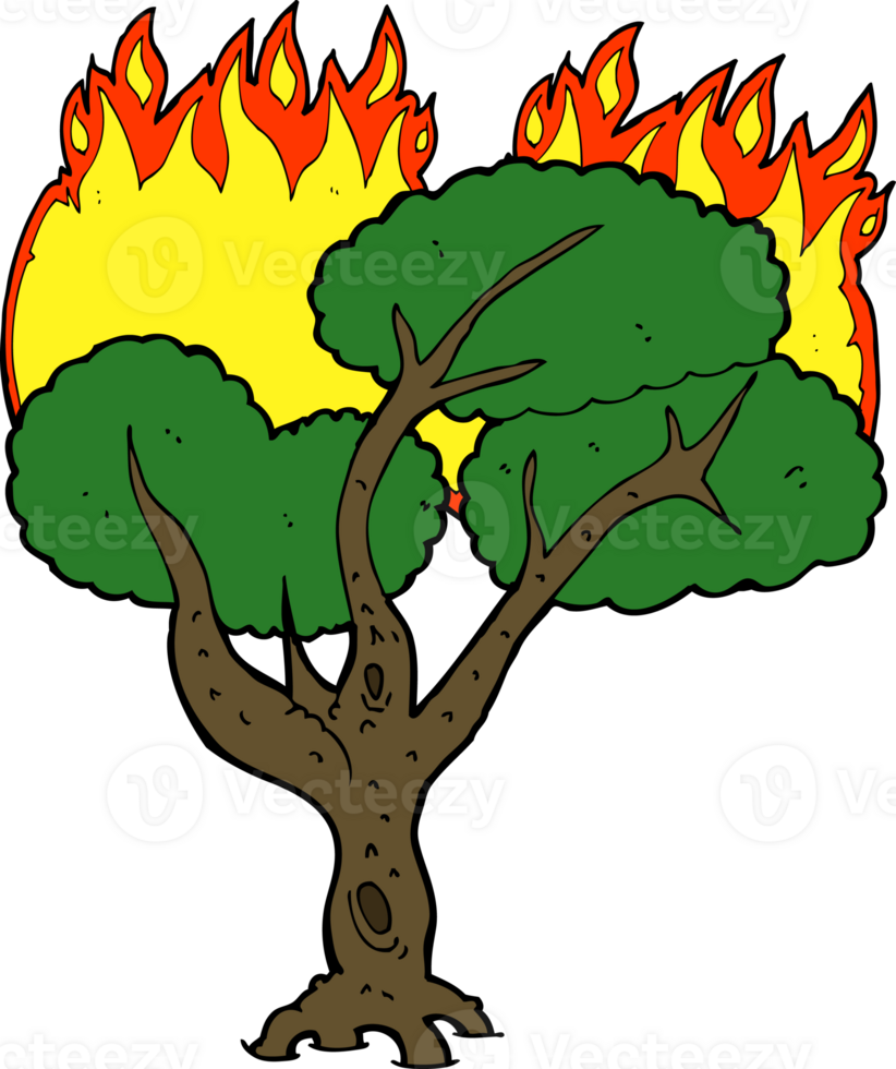 cartoon burning tree png