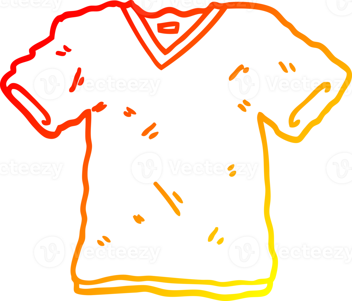 warm gradient line drawing of a cartoon tee shirt png