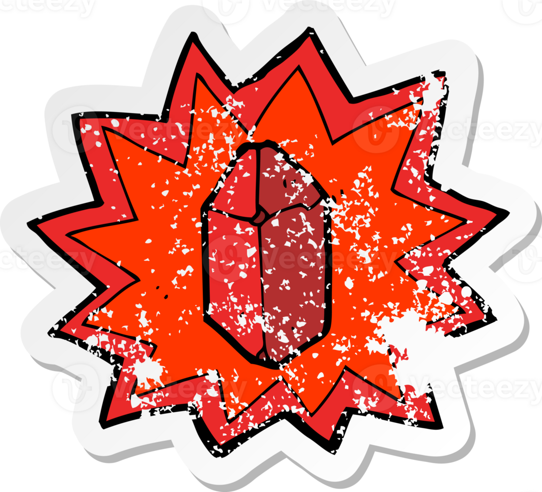 retro distressed sticker of a cartoon ruby png