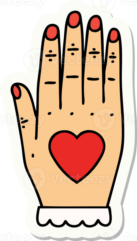 sticker of tattoo in traditional style of a hand png