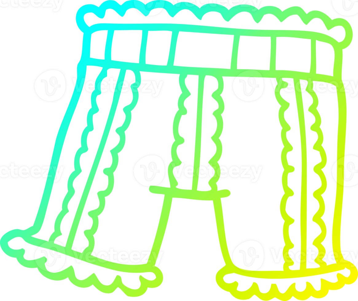 cold gradient line drawing of a cartoon underwear png