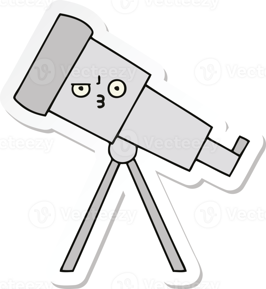 sticker of a cute cartoon telescope png
