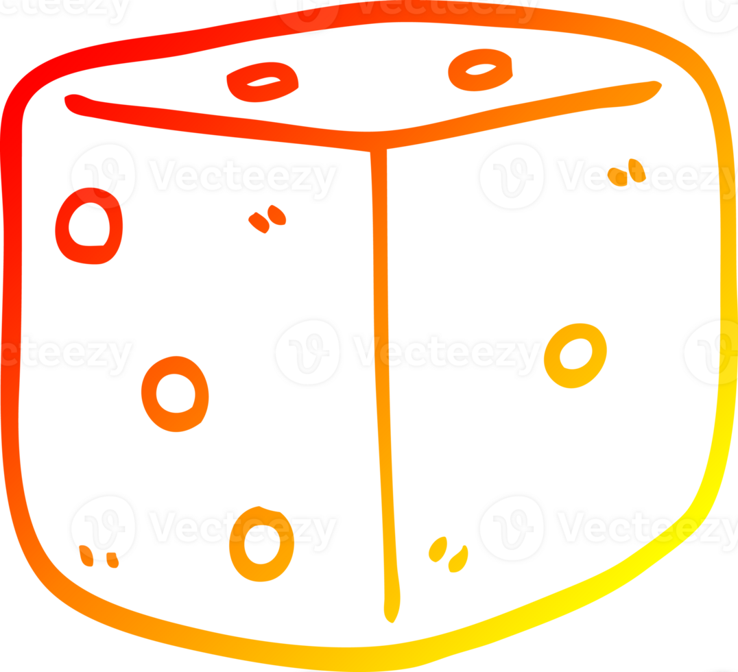 warm gradient line drawing of a cartoon classic dice png