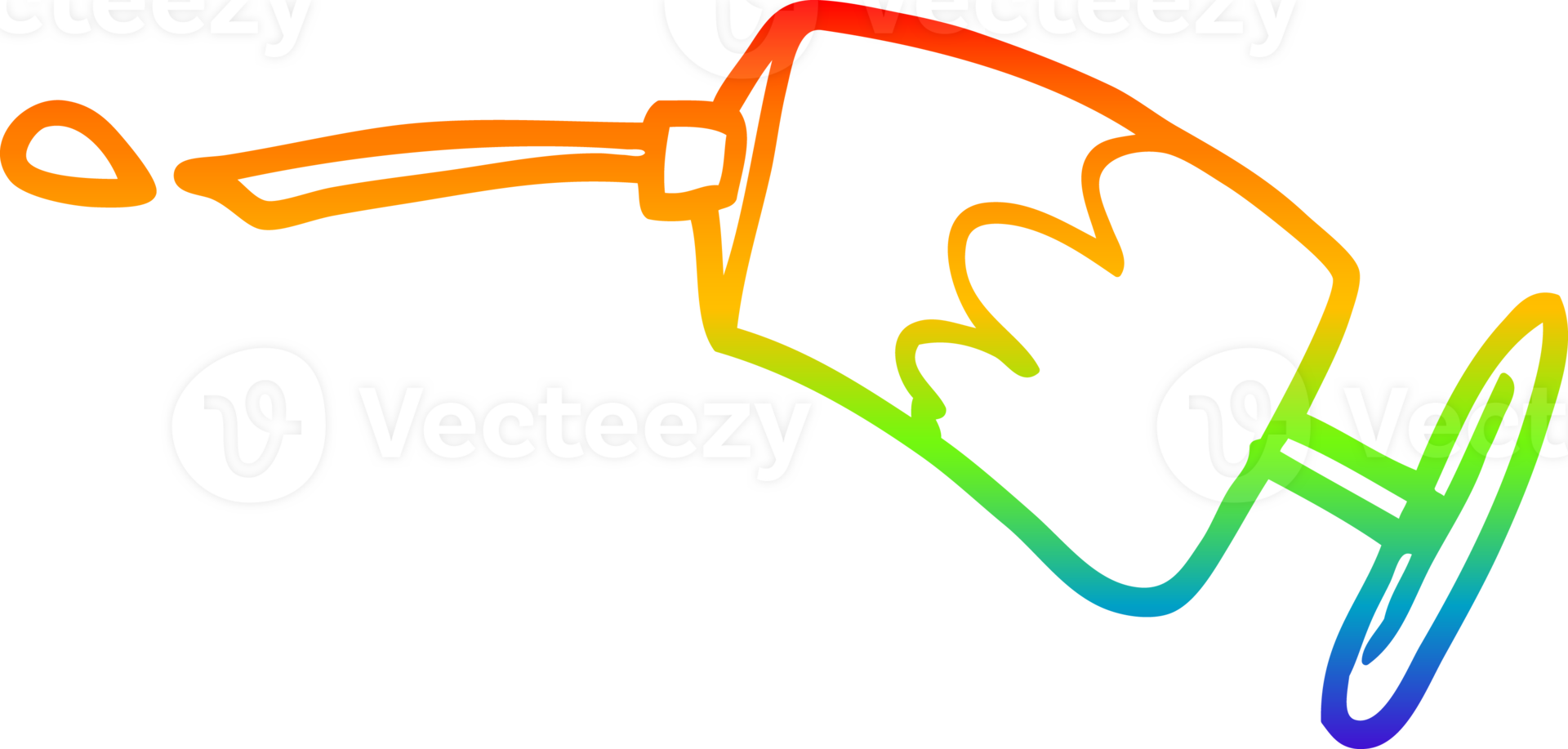 rainbow gradient line drawing of a cartoon vaccine injection png