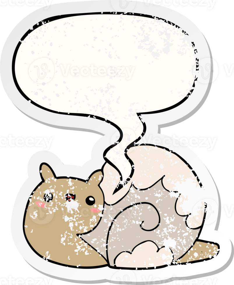 cute cartoon snail with speech bubble distressed distressed old sticker png