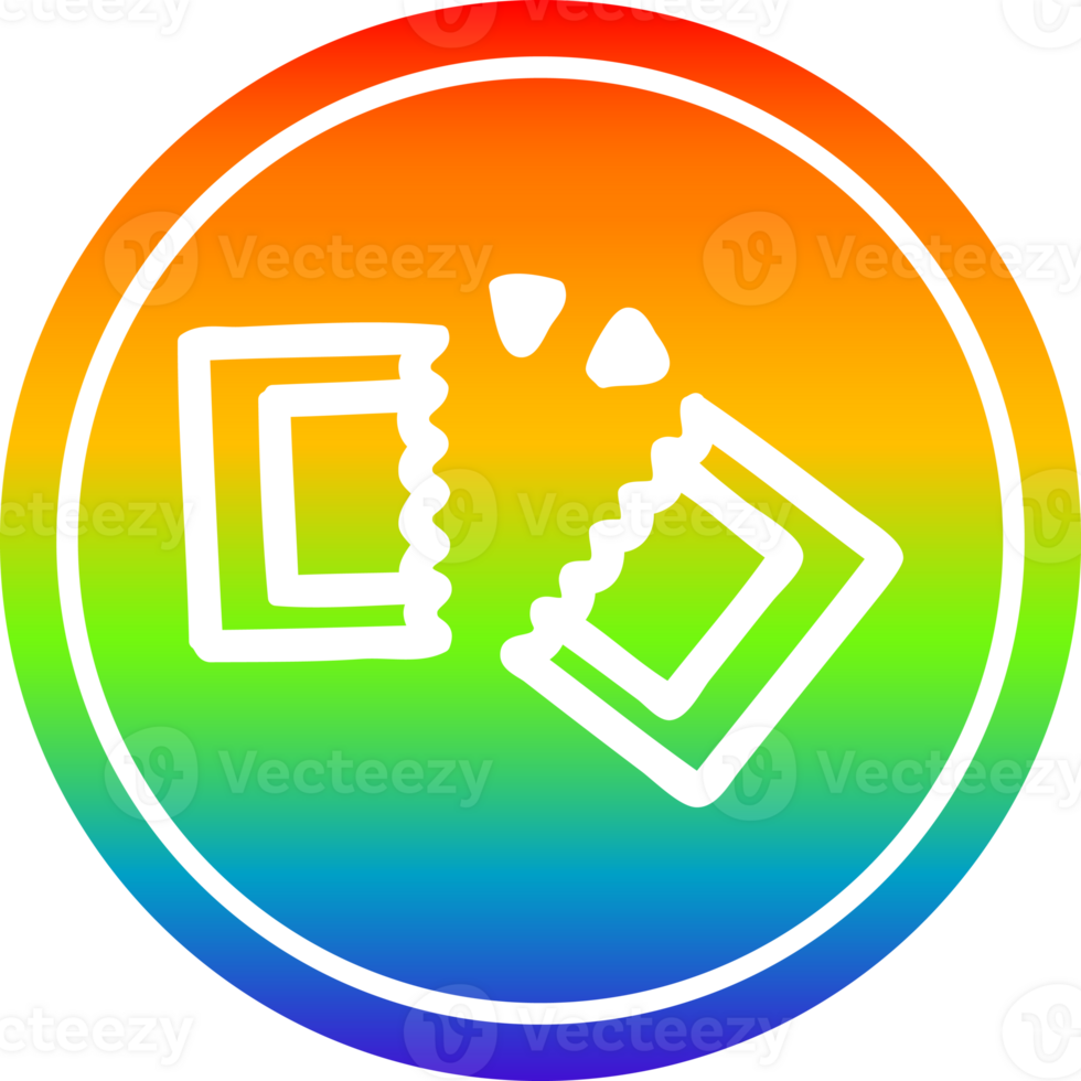movie ticket circular icon with rainbow gradient finish png