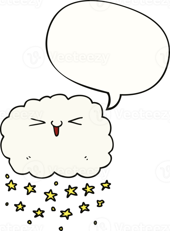 happy cartoon cloud with speech bubble png