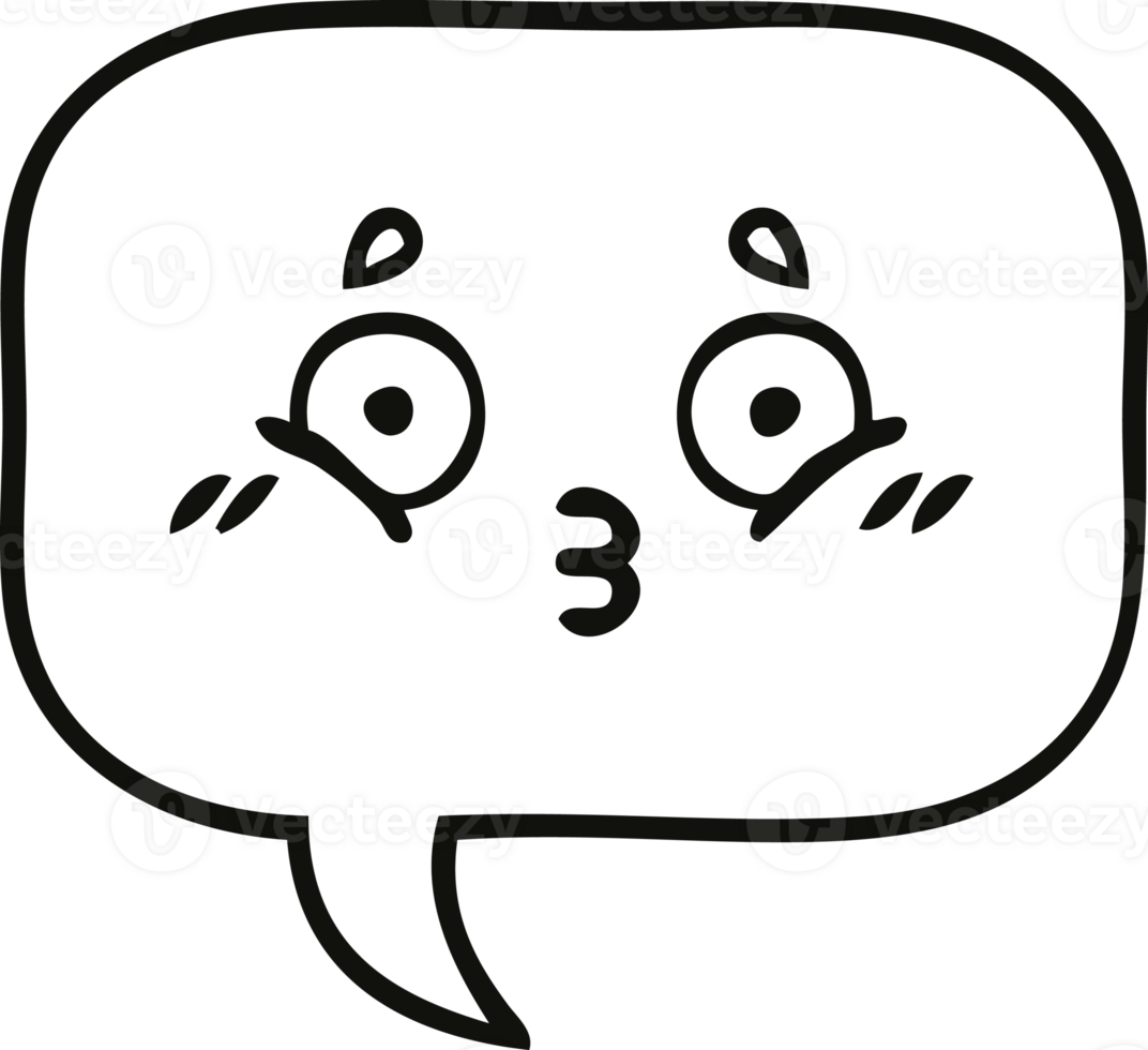 line drawing cartoon of a speech bubble png