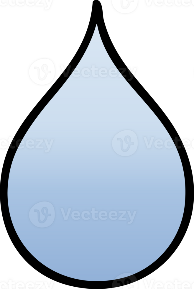 gradient shaded quirky cartoon rain drop png