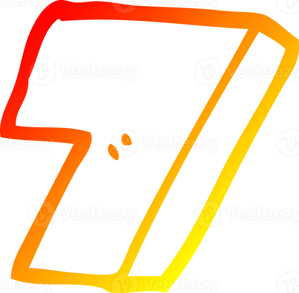 warm gradient line drawing of a cartoon number seven png