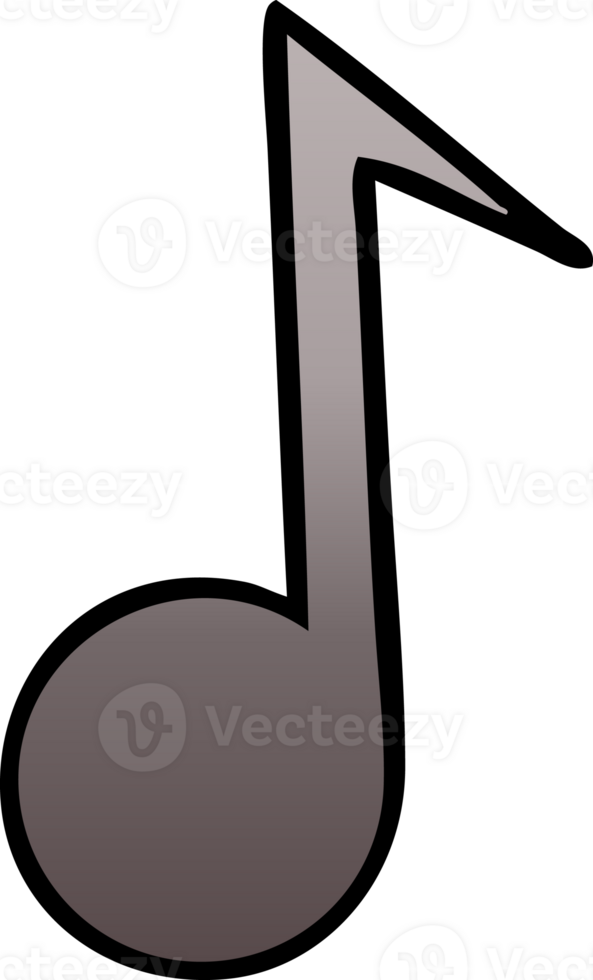 gradient shaded cartoon of a musical note png