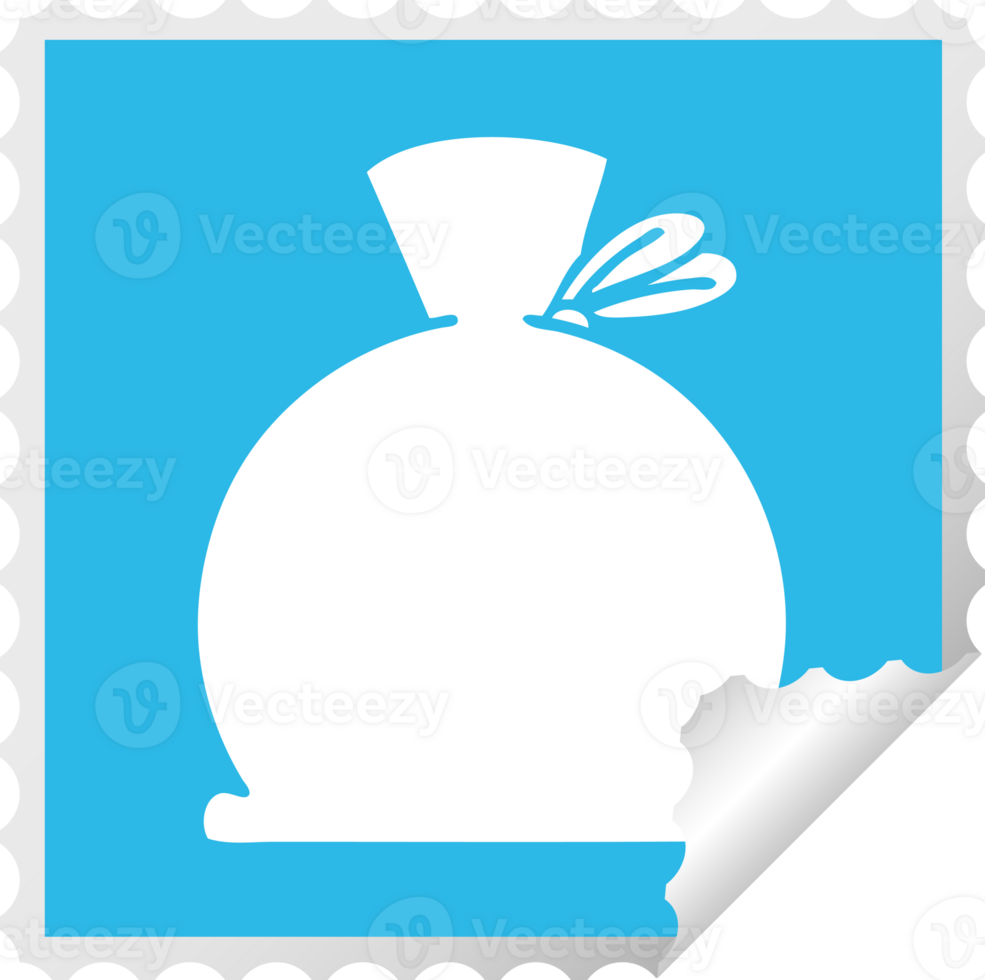 square peeling sticker cartoon of a bag png