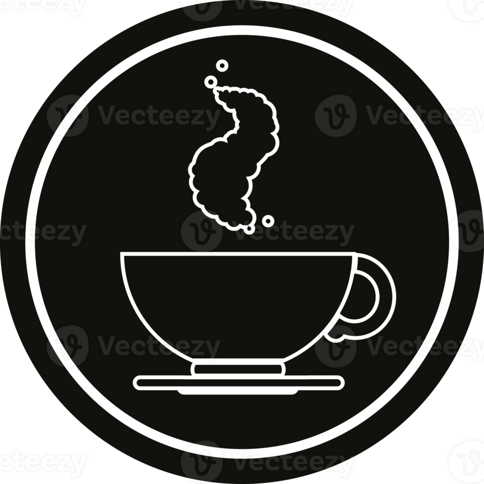 hot cup of coffee circular symbol png